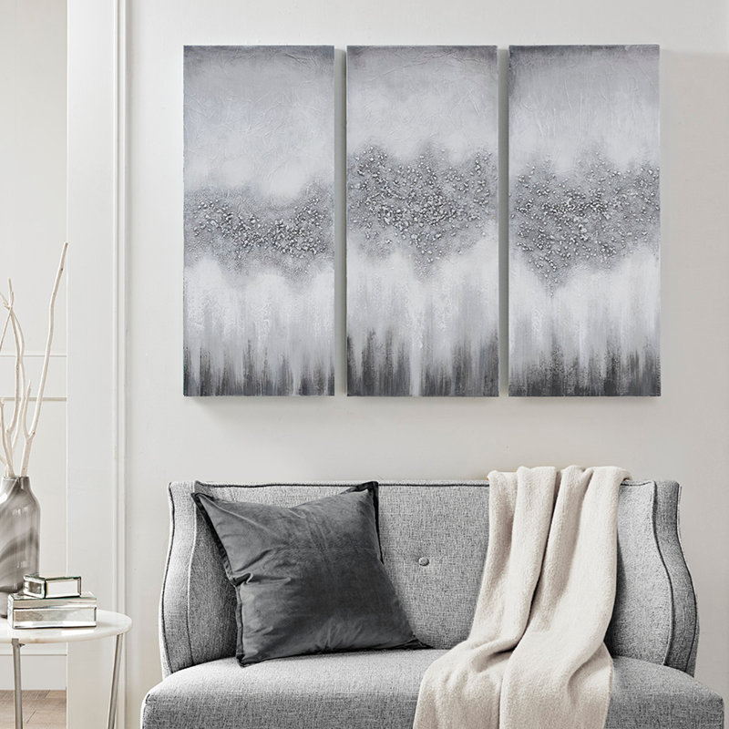 Triptyque sur toile ornée