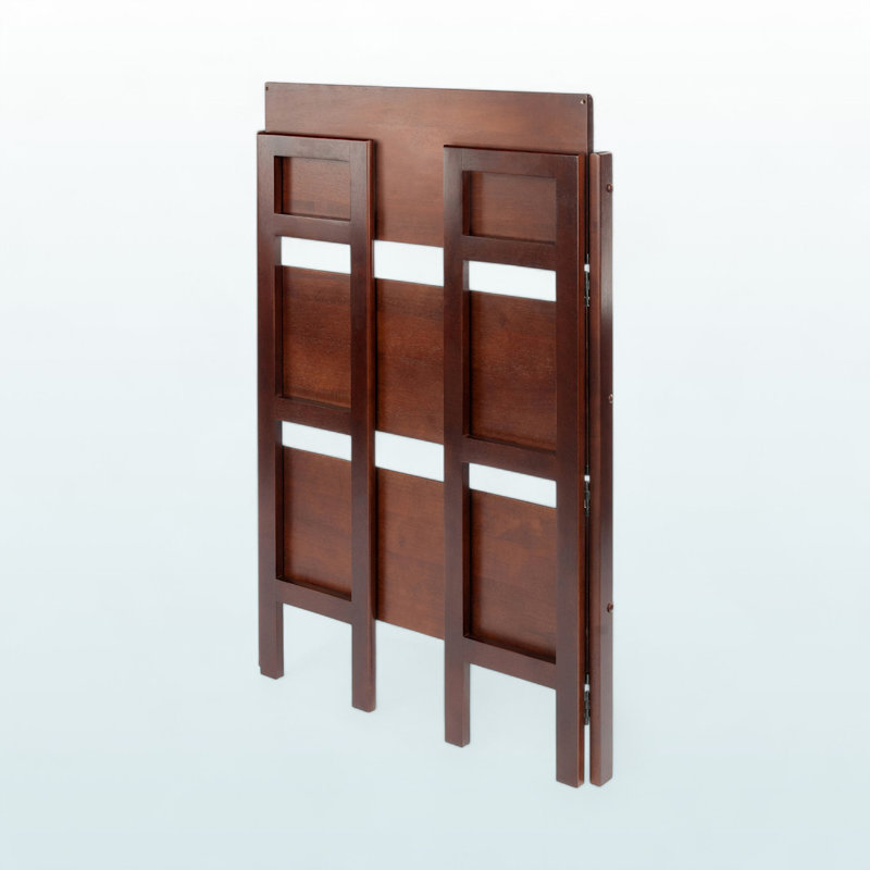Zimmermann Terry 3-Tier Foldable Stackable Shelf Walnut Finish, 38.27" H X 27.57" W X 11.26" D, Brown