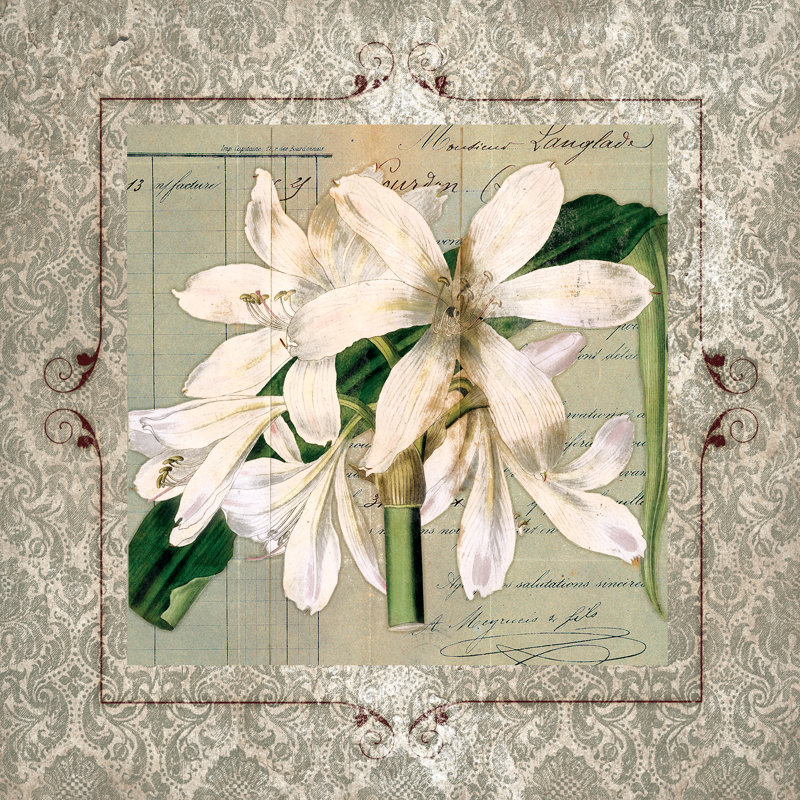 Vintage Flowers - Wrapped Canvas Print, 30cm H x 30cm W x 3.8cm D