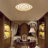 20" Vintage Flush Mount Lighting with Handmade Tiffany Lampshade