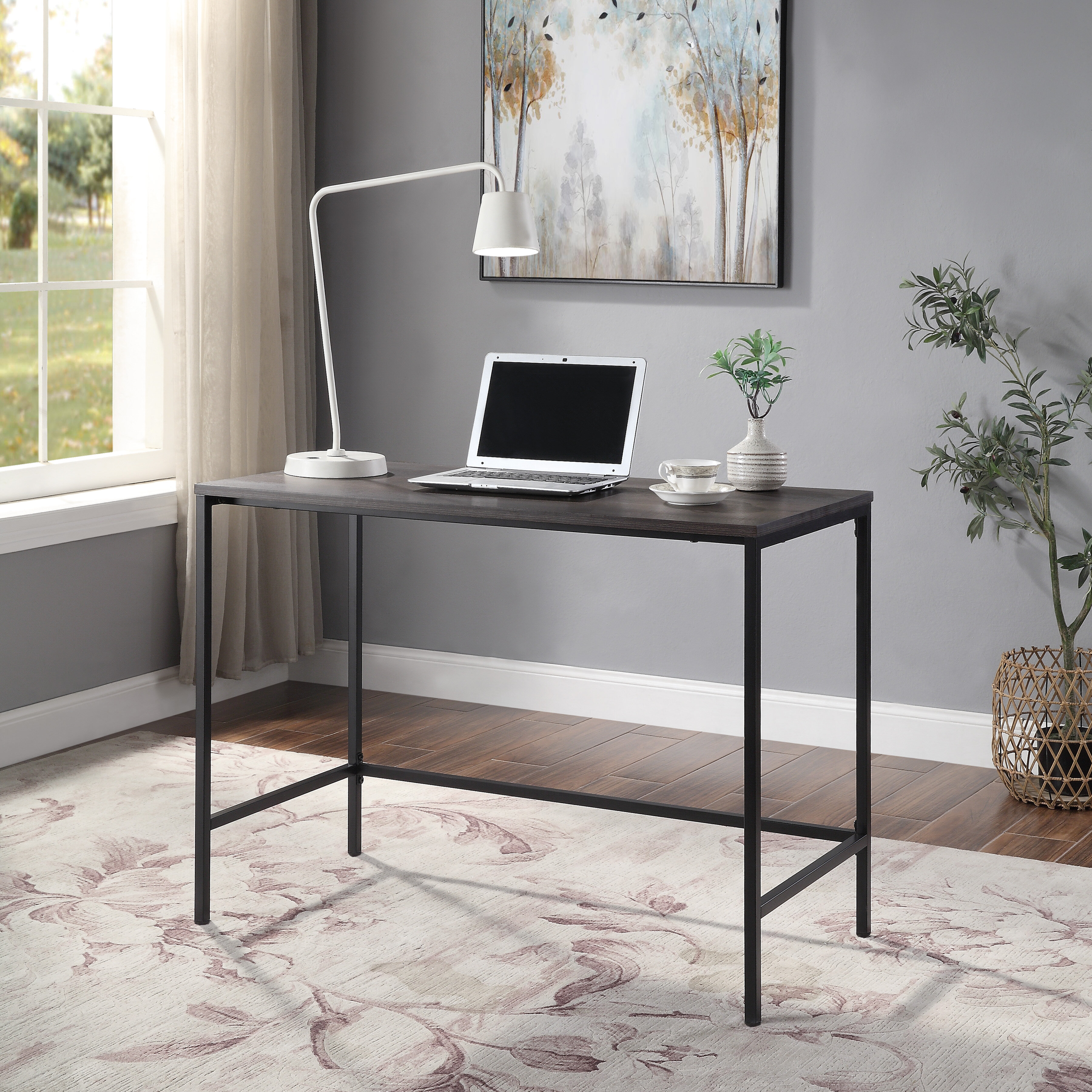 Hydle Desk Ebern Designs Color: Black/White