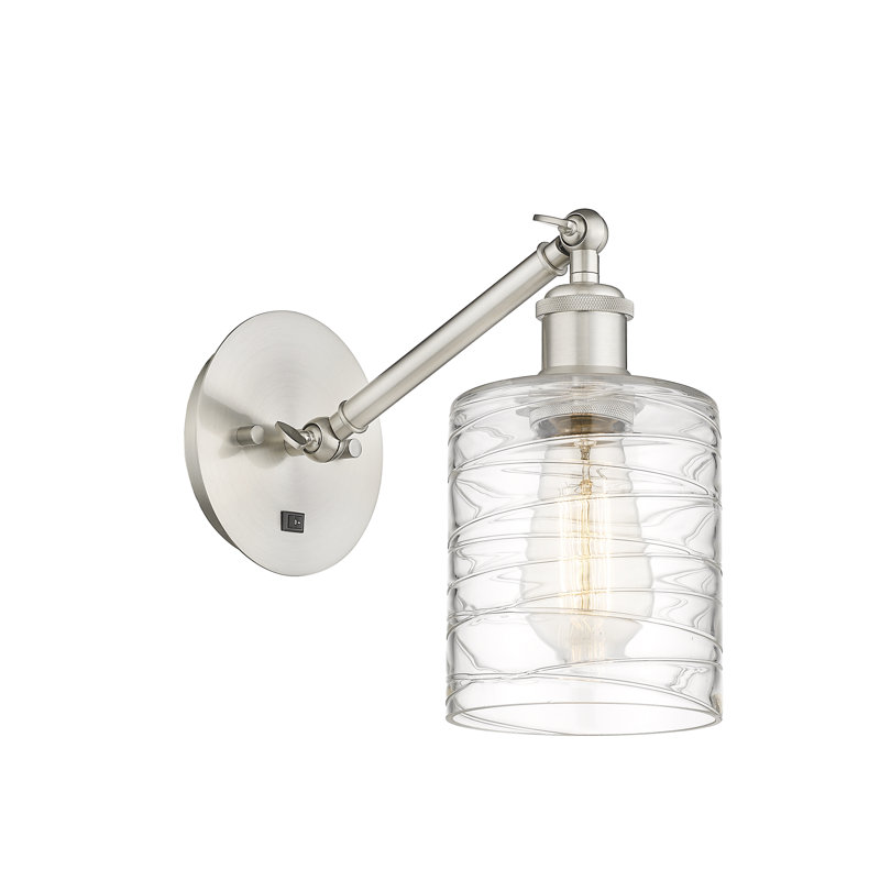 Applique murale 1 lumière 5 "avec bras ajustable Shauna 5", Incandescente, Nickel satiné brossé