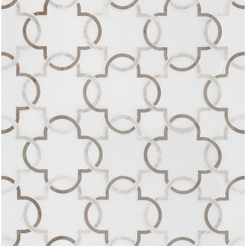 Carrara White Rosetta 12 in. x 12 in. Polished Marble Mosaic Floor and Wall Tile