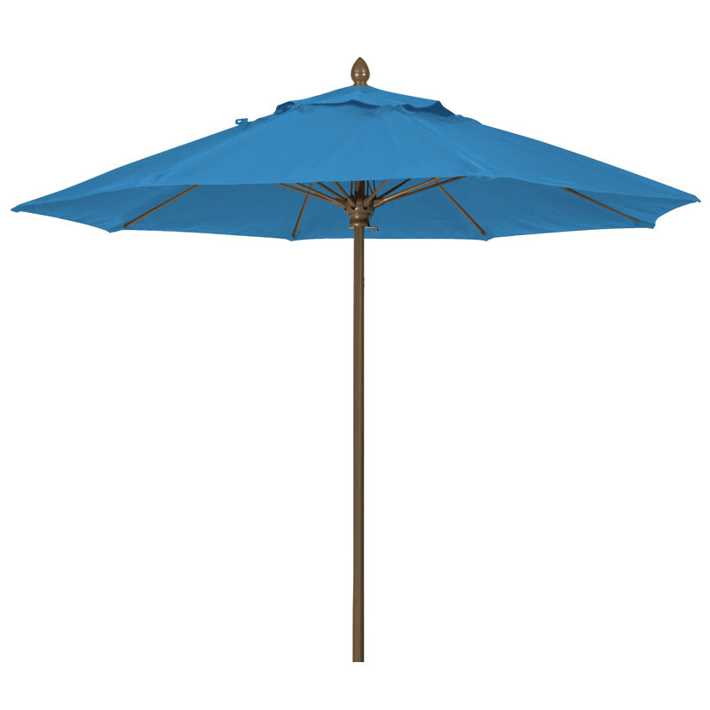 Parasol de marché 9 pi Prestige, Sunbrella® bleu ciel, Bronze champagne