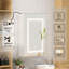 Aydelotte 50x70cm Rectangular LED Bathroom Mirror Cabinet, 3 Shelf