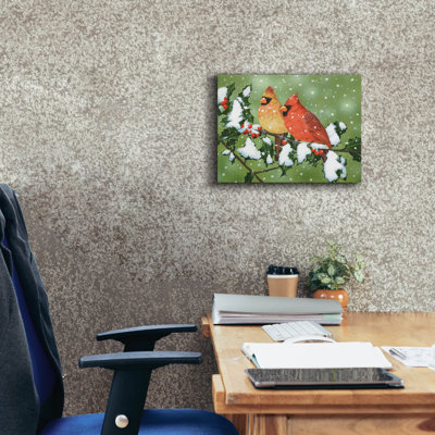 «Wintery Cardinals» par William Vanderdasson, art mural sur toile