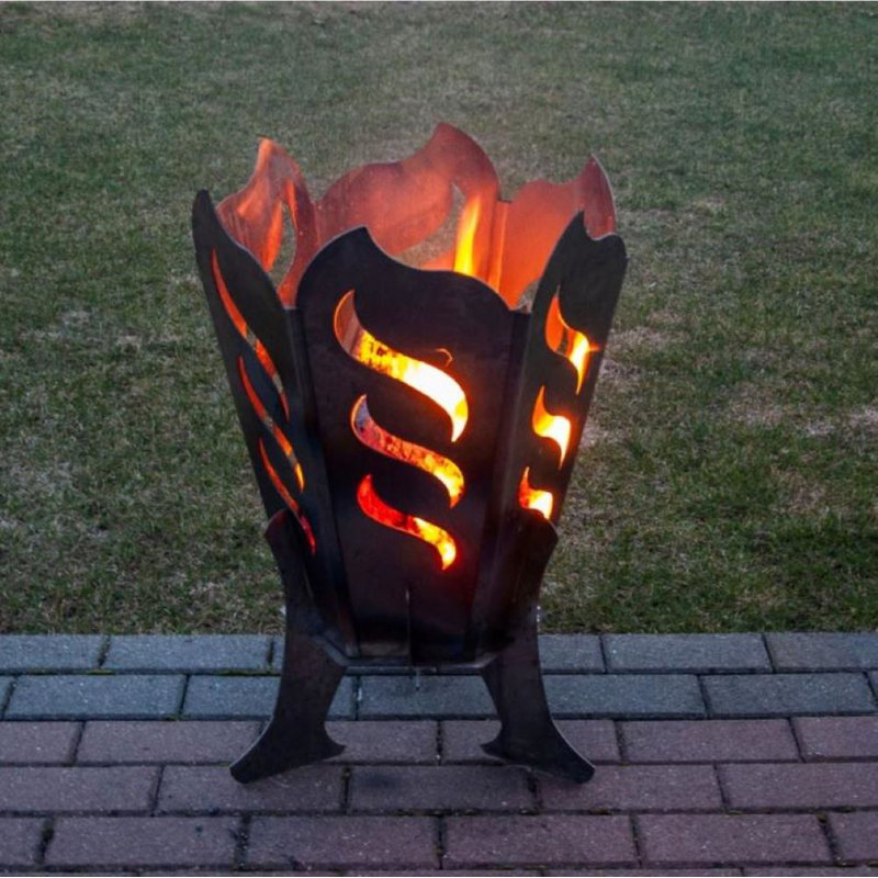 Ortholf Round Steel Wood Burning Fire Pit