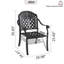 Chaise de patio en fonte d'aluminium 2 pièces avec structure noire et coussins rouges