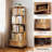 Rotating Bookshelf, 360° Display Round Spinning Bookshelf with Wheels and Drawer, Space-Saving, Small Space Rotating Bookshelf Tower for Bedroom, Living Room, Home, Office-482248801-482248807