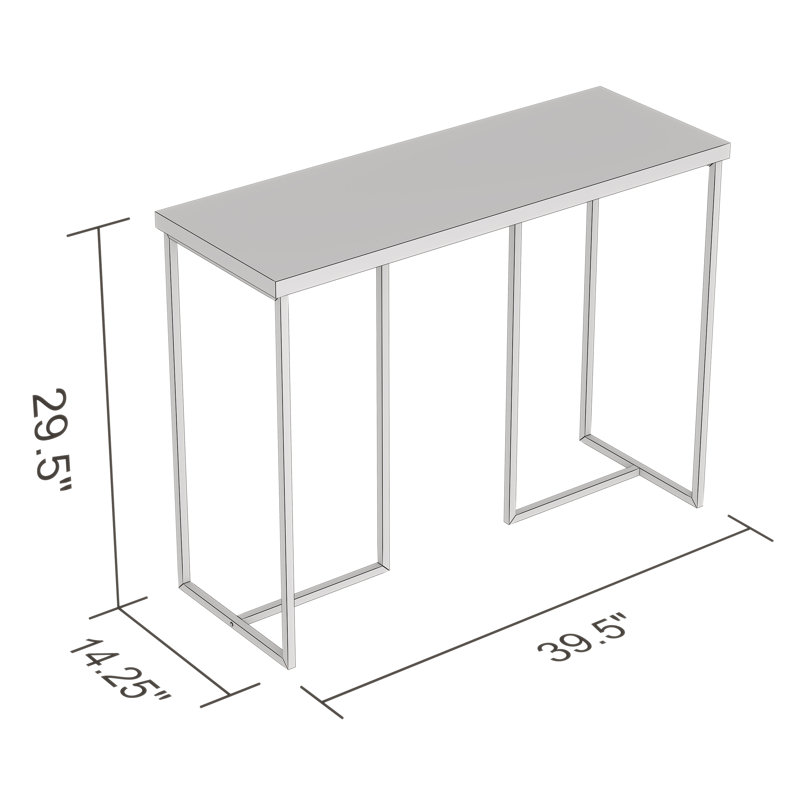 Console de 39,5 po Braiya, Noir, Taupe foncé