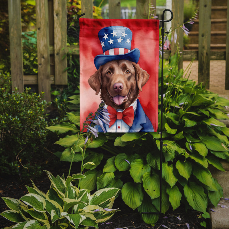 Patriotic American Garden Flag, Chesapeake Bay Retriever