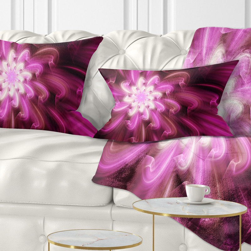 Coussin lombaire floral de fleurs exotiques des pétales, Mauve