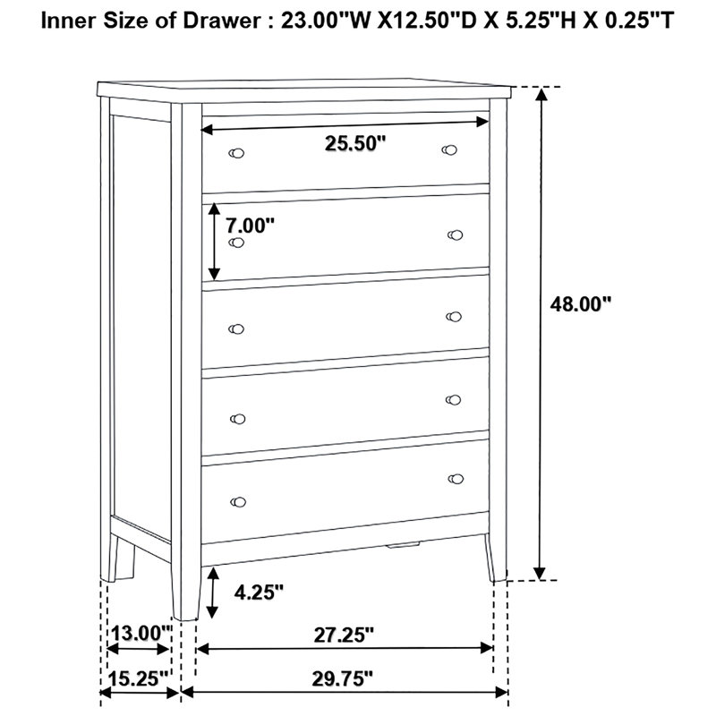 Commode 5 tiroirs Payton