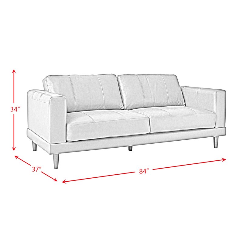 Mercury Row® Fulks 84'' Leather Sofa & Reviews 