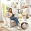 Fauteuil demi-tonneau pivotant rembourré à rayures douces de 29,7 po Romines-1675272761