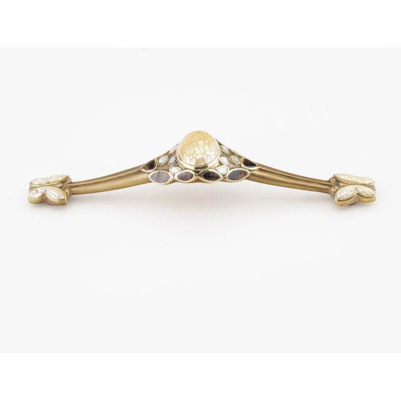 Schaub Heirloom Treasures Cabinet Pull w/ Shell Inlays, 6 Inch Center-to-Center