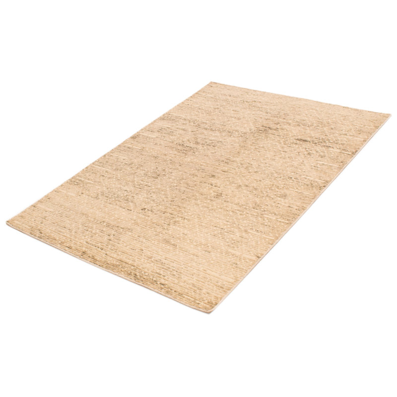 Tapis crème en laine noué à la main 5 pi 3 po x 7 pi 7 po