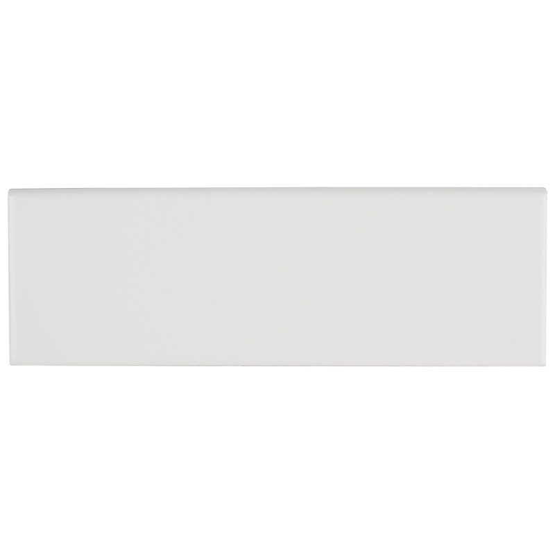 Carreau de céramique à bordure arrondie 12 po x 4 po Berkeley, Blanc arctique