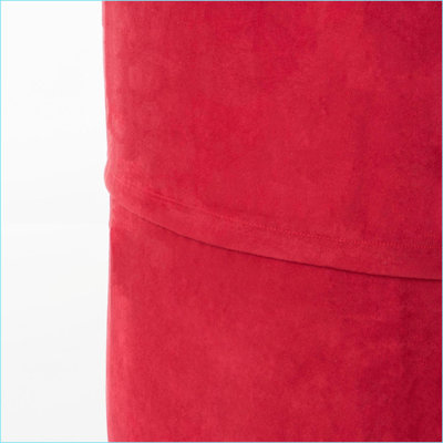 Fauteuil à billes rond en suède 4 pieds Michael, rouge | Polyester | Profondeur de l'assise: 50