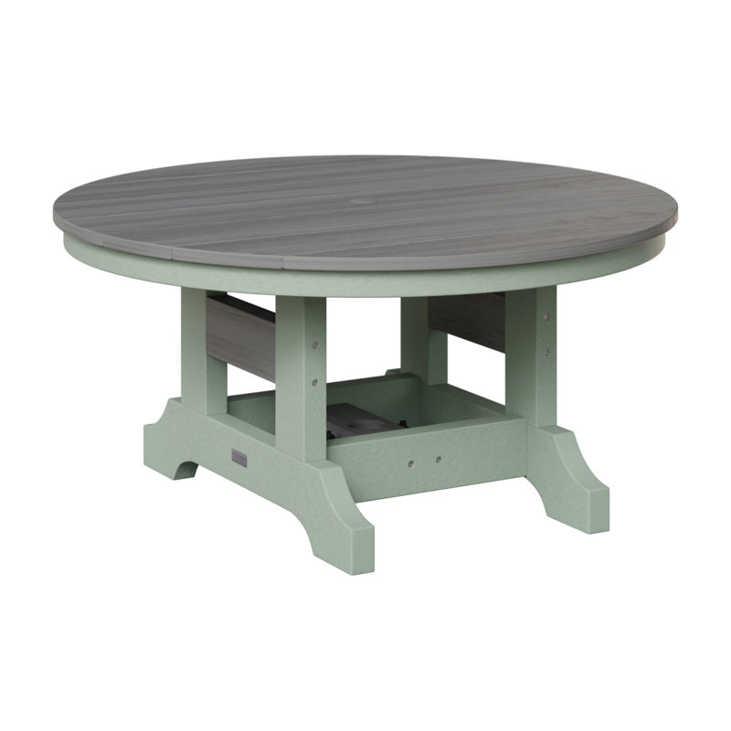 Garden Classic Outdoor Round Coffee Table, Seafoam, Driftwood Gray