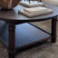 Table basse en bois massif avec double tablette de rangement-291002400