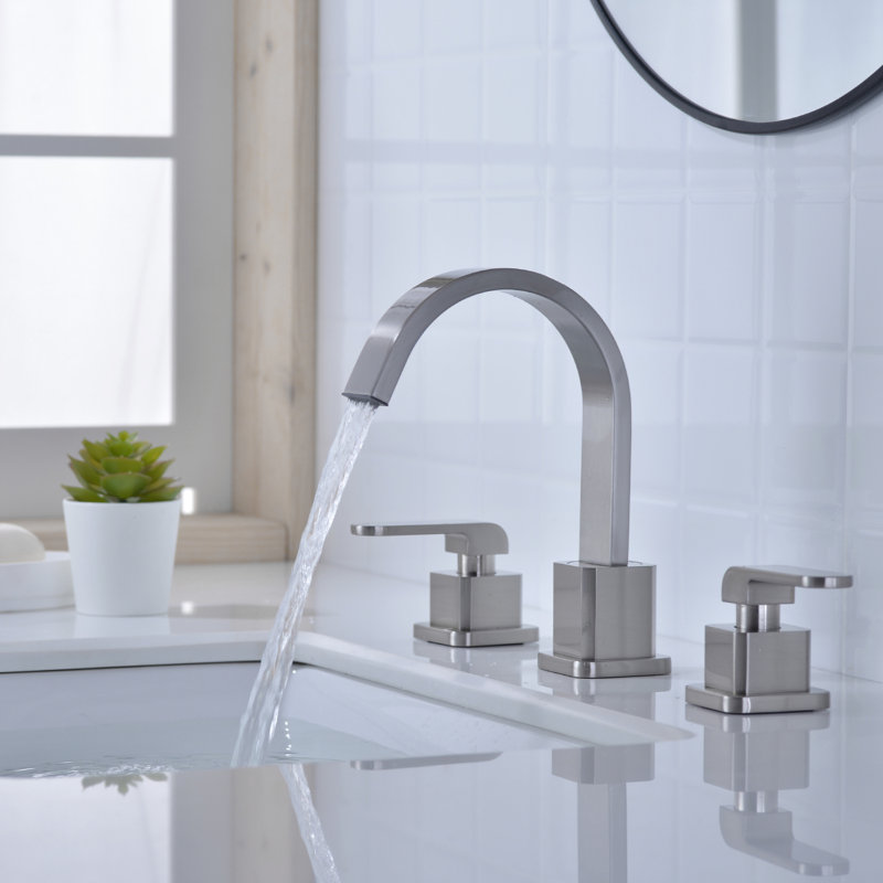2-handle Bathroom Faucet with Drain Assembly, Brushed Nickel