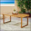 Table de salle à manger d'extérieur en bois d'acacia de 69 pouces avec finition naturelle sablée, durable et résistante aux intempéries pour une utilisation toute l'année