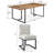 7-Piece Modern Rectangular Dining Table Set For 6 With Upholstered Dining Chairs-445148361