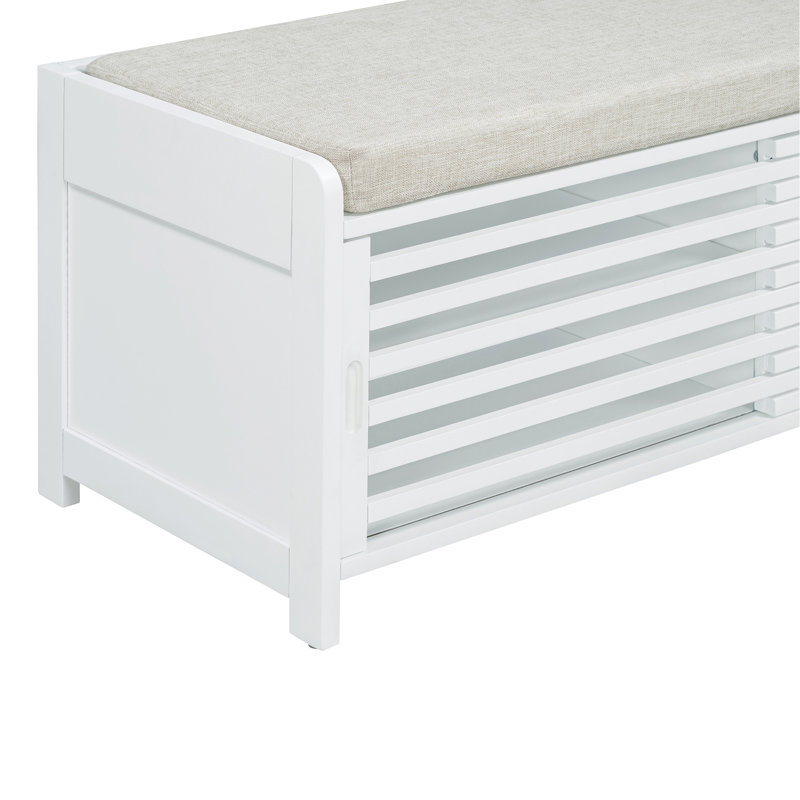 Banc à chaussures avec rangement et coussin, banc de rangement à volets vieillis avec charme rétro pour le salon, vestibule