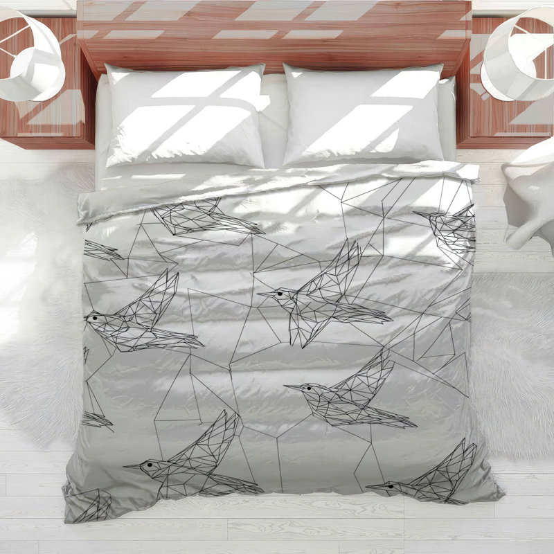 Housse de couette Origami Birds Bedding, Housse de couette pour très grand lit