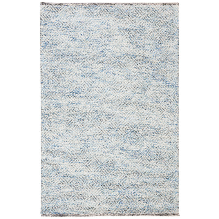 Tulane Hand Woven Wool/Cotton Geometric Rug in Blue