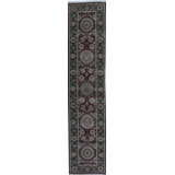 Wool Oriental Area Rug in Wine/Green/Beige/Brown