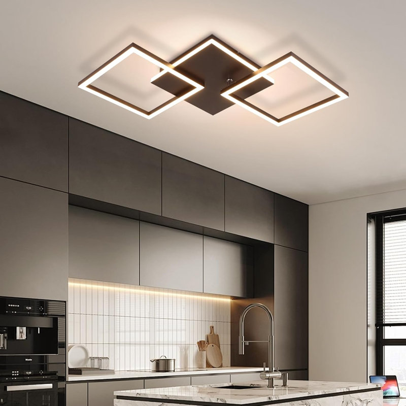 LED Semi Flush Mount, Black