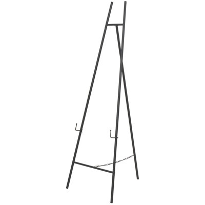Cole & Grey Black Metal Tall Adjustable Floor 3 Tier Display Easel 20" x 18" x 56"