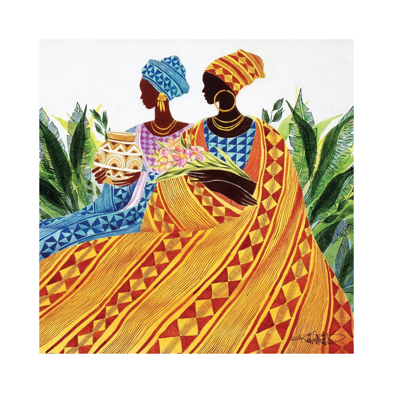 Two Sisters by Keith Mallett - Wrapped Canvas Print, 93.98 cm H x 93.98 cm W x 1.91 cm D