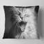 Yawning White Cat - Coussin imprimé animal-29517197-29517201