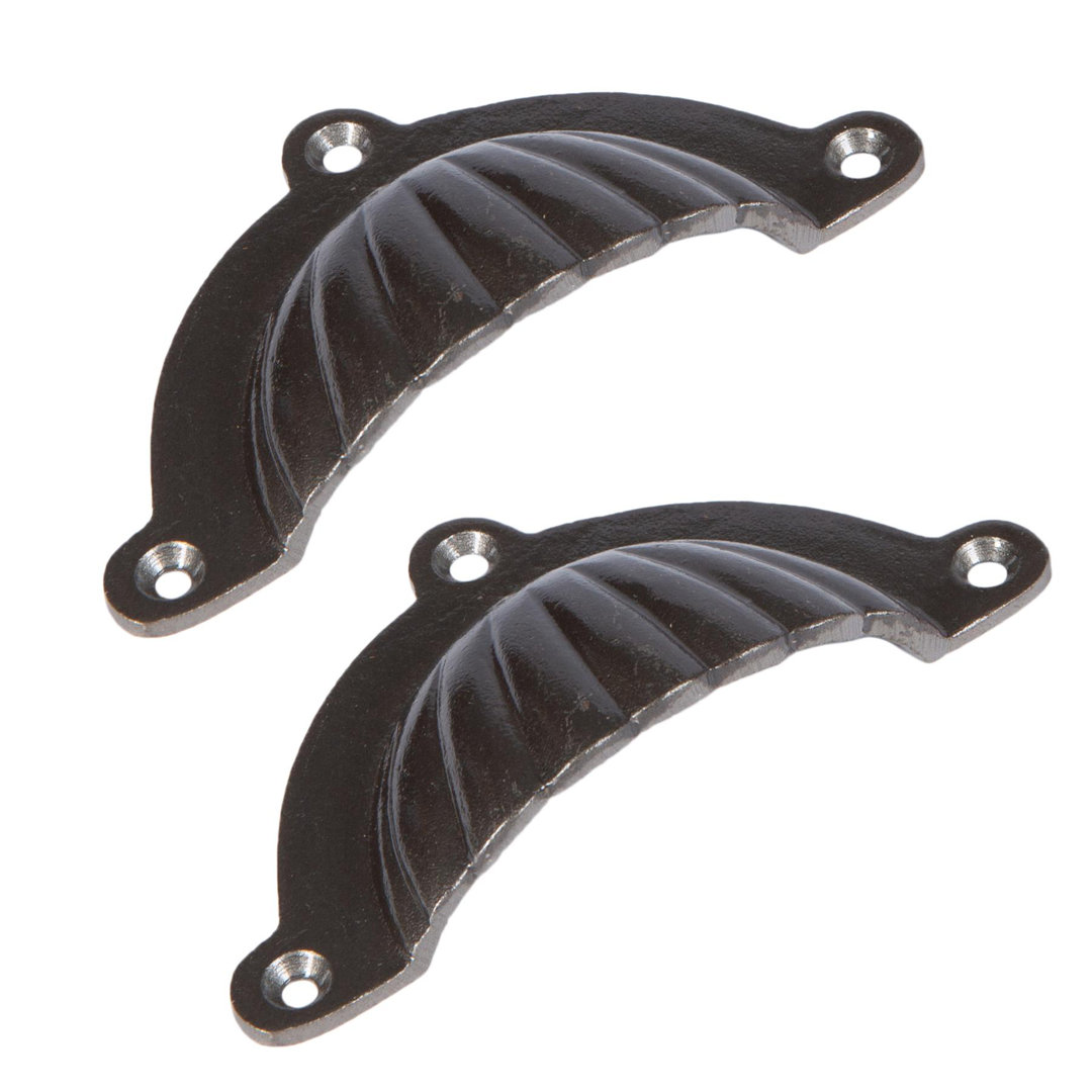 Hammer & Tongs - Fluted Cabinet Cup Handle - W95mm x H50mm - Raw