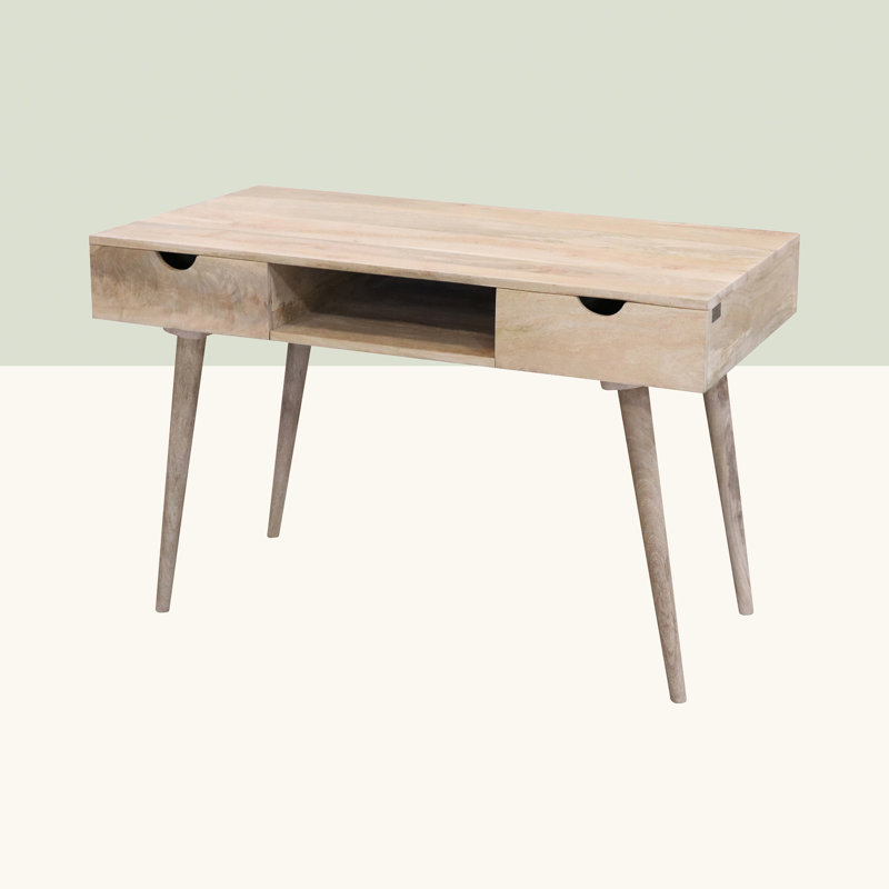 Rousseau Solid Wood Writing Desk, Natural