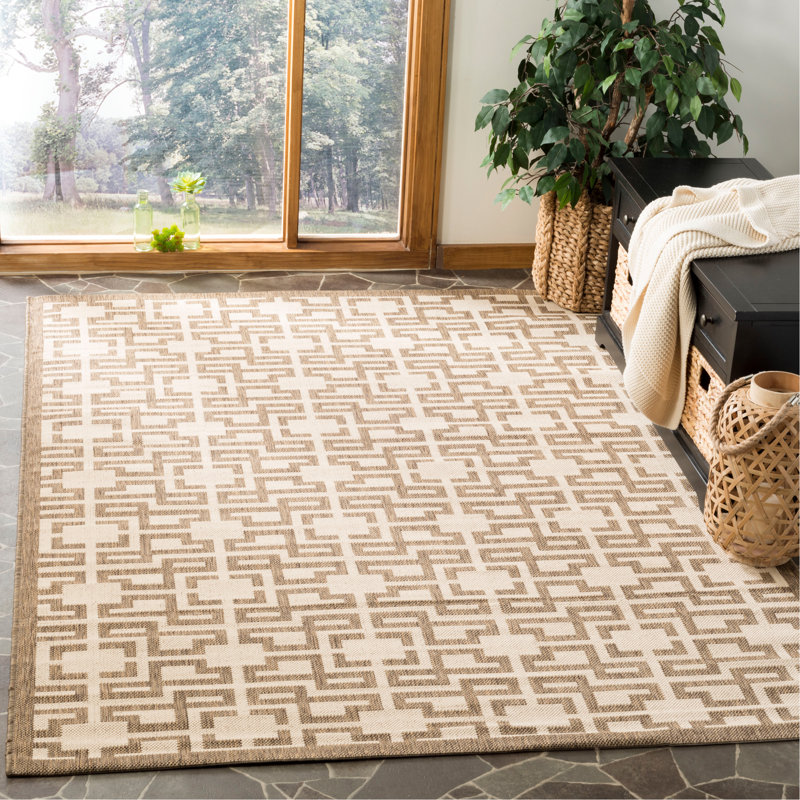Tapis géométrique Jamon Martha Stewart Performance, Rectangle 4 pi x 5 pi 7 po