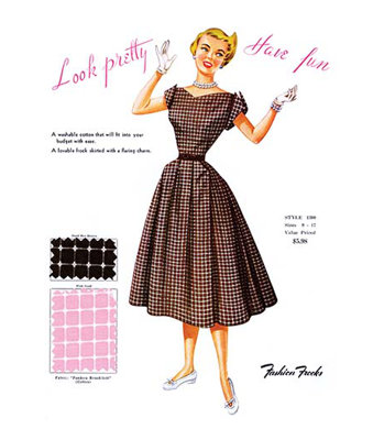 « look pretty is fun » par mode frocks affiche rétro