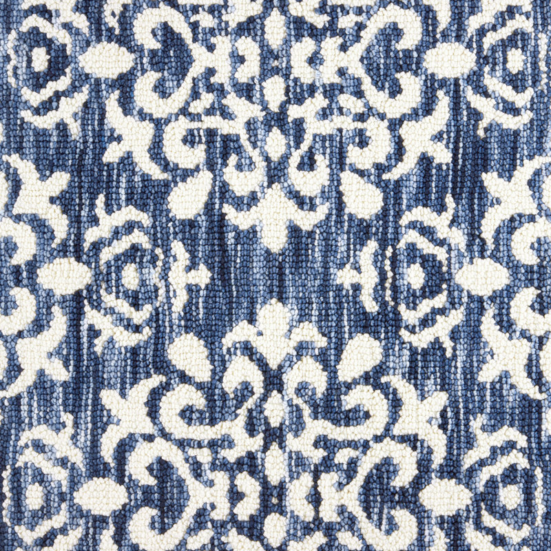 Walker Navy Blue Tufted Medallion Washable Rug 2' x 3'