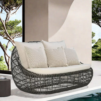 Talijah 55.12'' Wicker Outdoor Loveseat