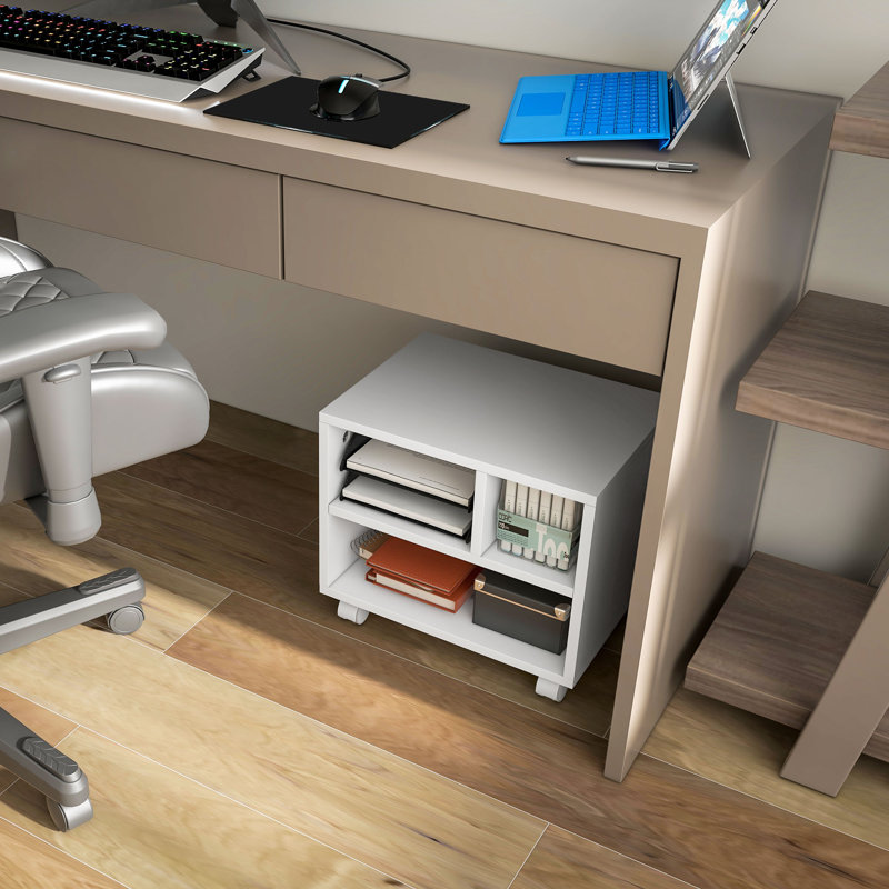 Bonnibelle 36cm H x 40cm W Printer Stand with Wheels, White