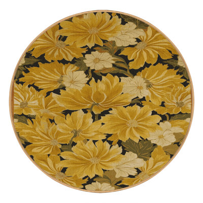 Machine Washable Botanical Brown Area Rug