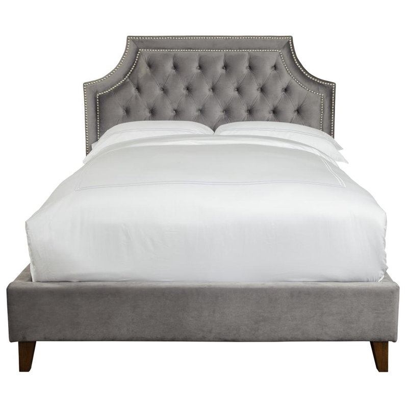 Lit tapissier standard Seline, Gris flanelle, Queen