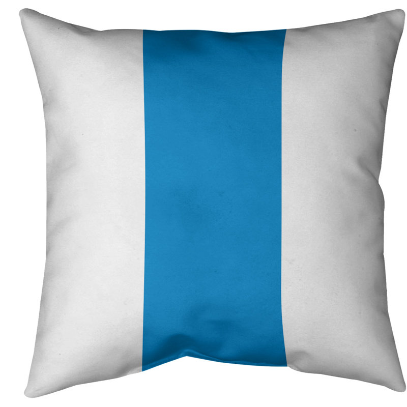 Housse de coussin , 18 po x 18 po, Blanc / Bleu, Simili suède