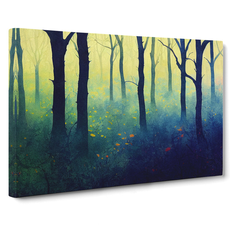 Epic Colourful Forest - Wrapped Canvas Painting, 35cm H x 50cm W x 3cm D
