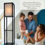 Lampe sur pied 63 "avec tablettes Ankrim - Lampe sur pied noire moderne avec tablettes de rangement en bois