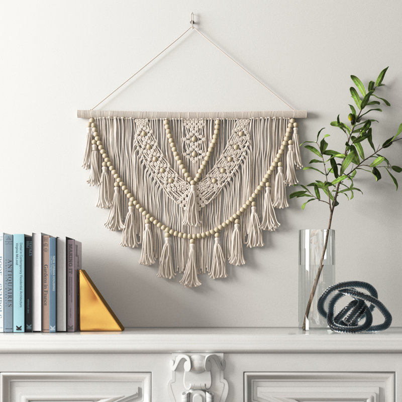 Hand Woven Blended Fabric Wall Hanging, Cream