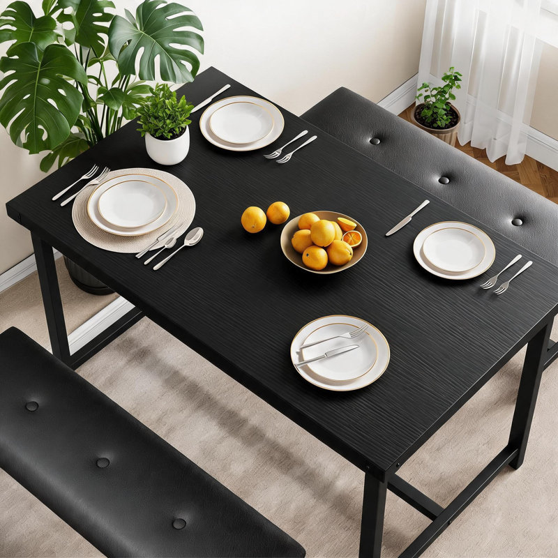 4 -Person Dining Set, Black